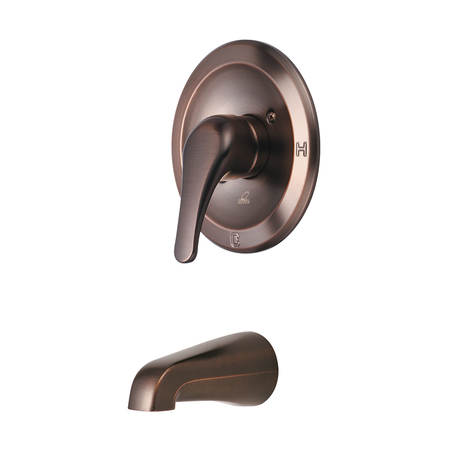 OLYMPIA FAUCETS Single Handle Tub Trim Set, Wallmount, Oil Rubbed Bronze T-2301-ORB
